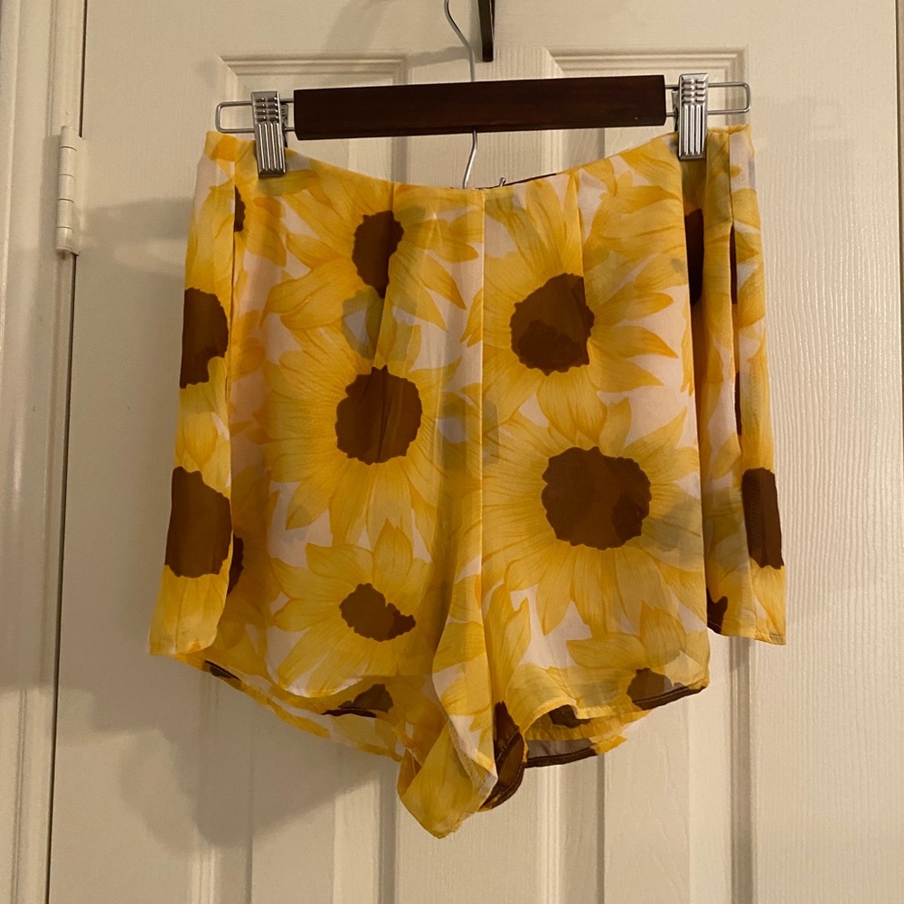 Show Me Your Mumu sunflower shorts with pockets